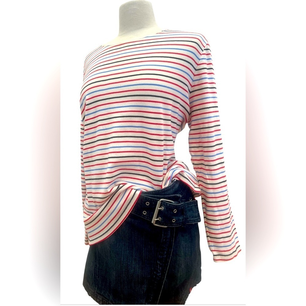 Talbots Multicolor Striped Long Sleeve Top